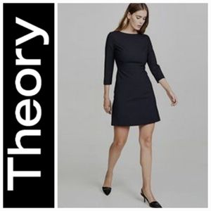 Theory Navy Stretch Wool Kamillina Dress - Size 00 (XXS)